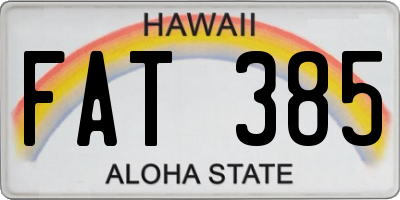HI license plate FAT385