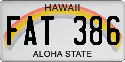 HI license plate FAT386
