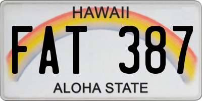 HI license plate FAT387
