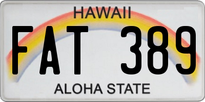 HI license plate FAT389