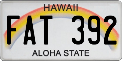 HI license plate FAT392