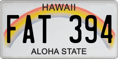 HI license plate FAT394