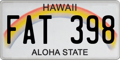 HI license plate FAT398