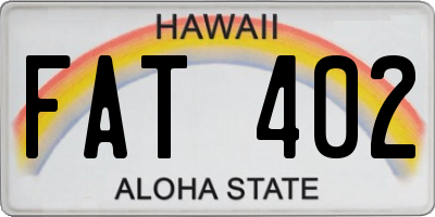 HI license plate FAT402