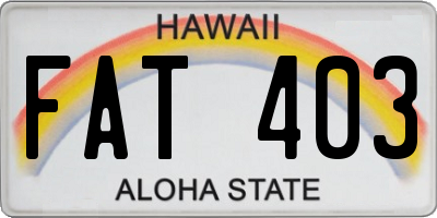 HI license plate FAT403