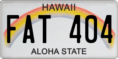 HI license plate FAT404