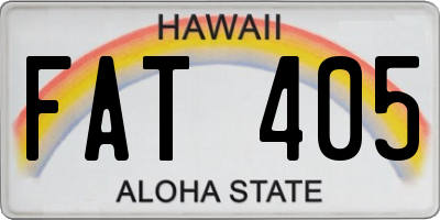 HI license plate FAT405