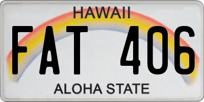 HI license plate FAT406