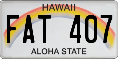 HI license plate FAT407