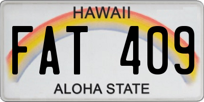 HI license plate FAT409