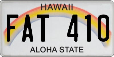 HI license plate FAT410