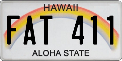 HI license plate FAT411