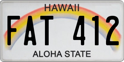 HI license plate FAT412