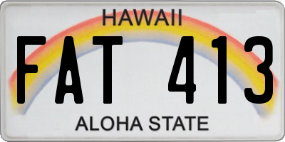 HI license plate FAT413