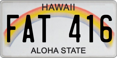 HI license plate FAT416