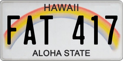 HI license plate FAT417