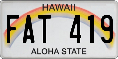 HI license plate FAT419