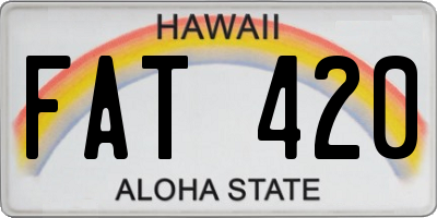HI license plate FAT420