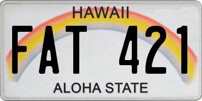 HI license plate FAT421