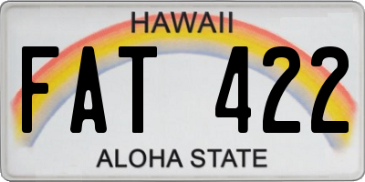 HI license plate FAT422
