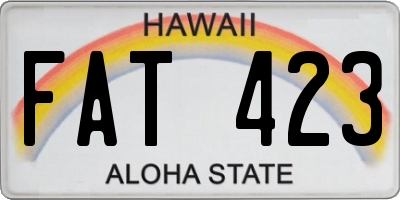HI license plate FAT423