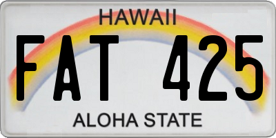 HI license plate FAT425
