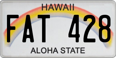HI license plate FAT428