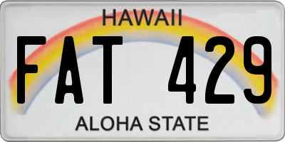 HI license plate FAT429