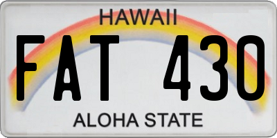 HI license plate FAT430