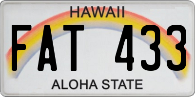 HI license plate FAT433