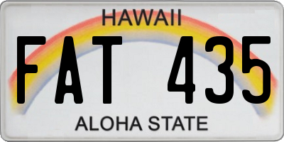 HI license plate FAT435
