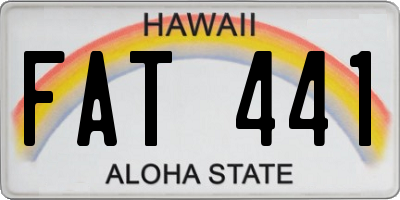 HI license plate FAT441