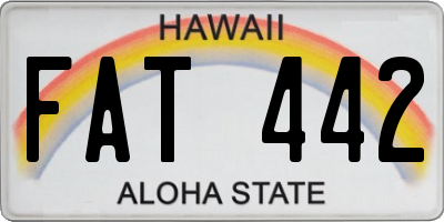HI license plate FAT442
