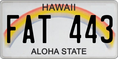 HI license plate FAT443