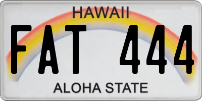 HI license plate FAT444