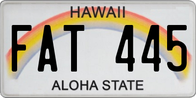 HI license plate FAT445