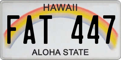 HI license plate FAT447
