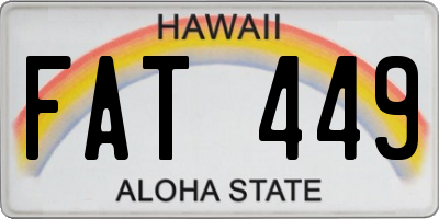 HI license plate FAT449