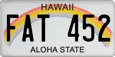 HI license plate FAT452
