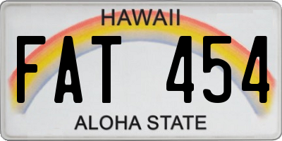 HI license plate FAT454