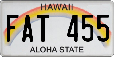 HI license plate FAT455