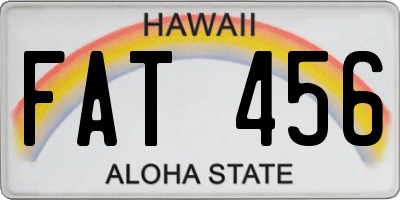 HI license plate FAT456