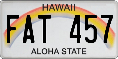 HI license plate FAT457