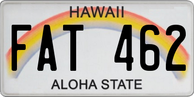 HI license plate FAT462