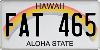 HI license plate FAT465