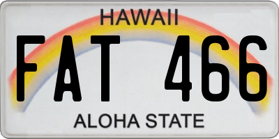 HI license plate FAT466