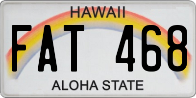 HI license plate FAT468