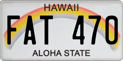 HI license plate FAT470