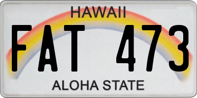 HI license plate FAT473