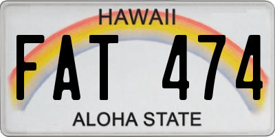 HI license plate FAT474